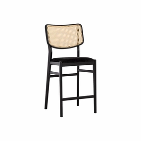 Annex Counter Stool - Velvet Black / Natural