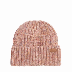 Barbour Greta Beanie Hat Pink Rust