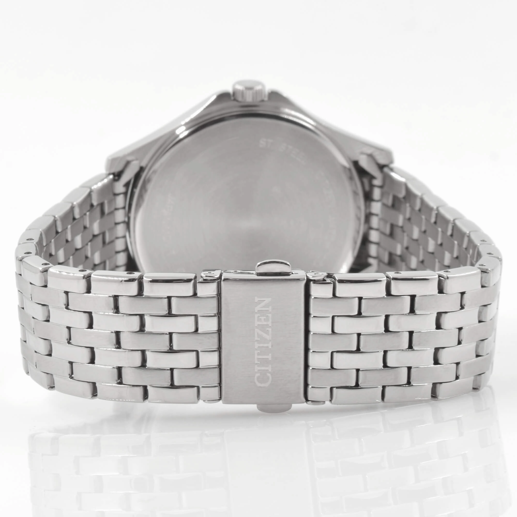 Citizen Men's Watch - Day-Date Black Dial Silver Tone Steel Bracelet | BF2020-51E