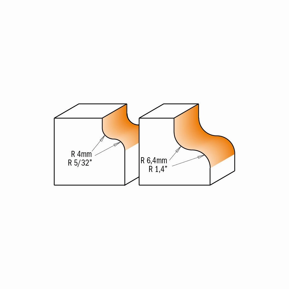 CMT 859.040.11  -  RAD 5/32'' 1/4'' SHANK OGEE ROUTER BIT