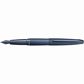 Cross Fountain Pen - ATX Sandblasted Dark Blue Barrel, Medium Steel Nib | 886-45MJ