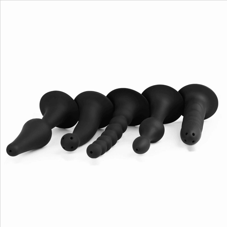 Curved Tip High Quality Silicone Ribbed Anal Douche Enema Bulb 380ML