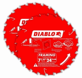 Diablo D0724DVPX -  7-1/4" Demolition Circular Saw Blade - 24T Carbide 2 Pack