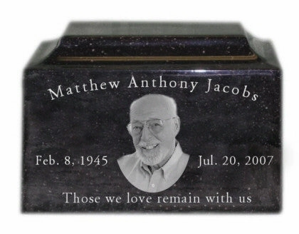 Engraved Photo Urn in Cultured Granite