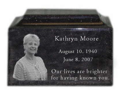 Engraved Photo Urn in Cultured Granite