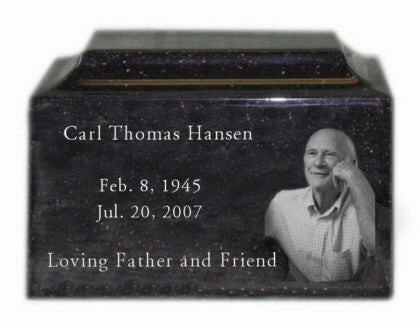 Engraved Photo Urn in Cultured Granite