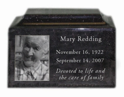 Engraved Photo Urn in Cultured Granite