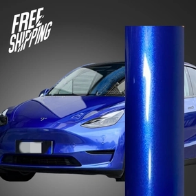 Gloss Metallic Cobalt Blue Car Wrap