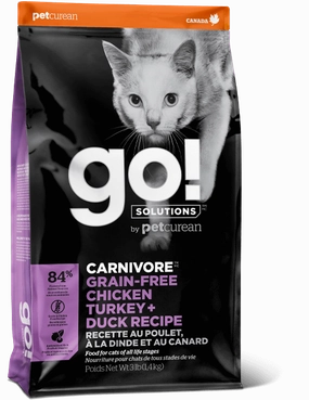 Go! Solutions Carnivore Grain Free Chicken, Turkey, and Duck Dry Cat Food