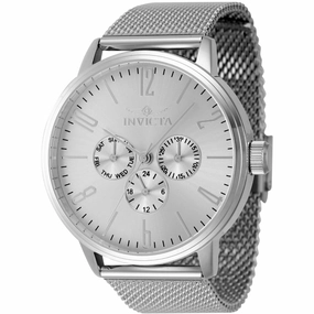 Invicta Men's Quartz Watch - Specialty Silver Tone Dial Steel Mesh Bracelet | 47118