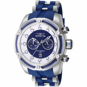 Invicta Men's Watch - Bolt Date Blue and Silver Dial Silicone Strap Quartz | 42291