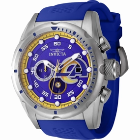 Invicta Men's Watch - NFL Los Angeles Rams Chronograph Blue Silicone Strap | 45521