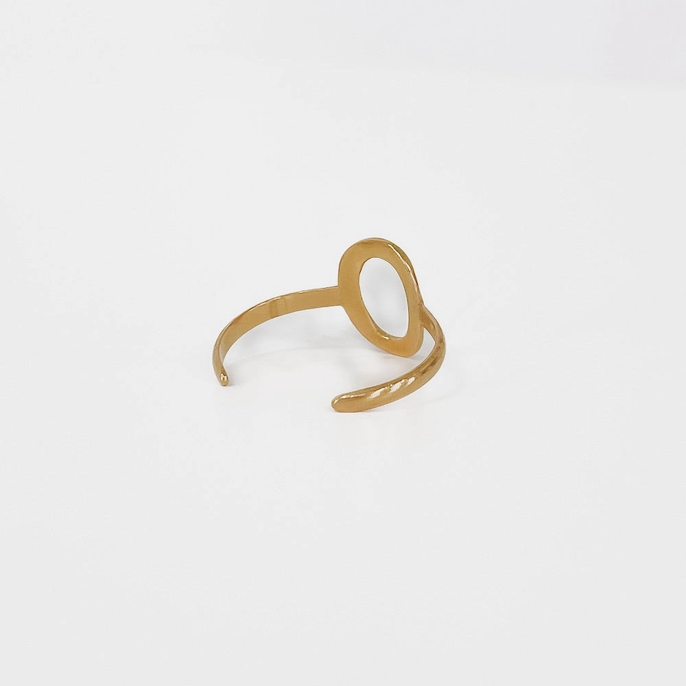 Irregular Oval Adjustable Gold Ring *WATERPROOF*