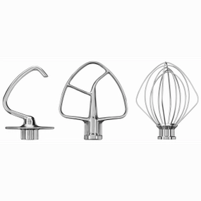 Kitchenaid Stand Mixer Stainless Steel Flat Beater, Wire Whip & Dough Hook Set