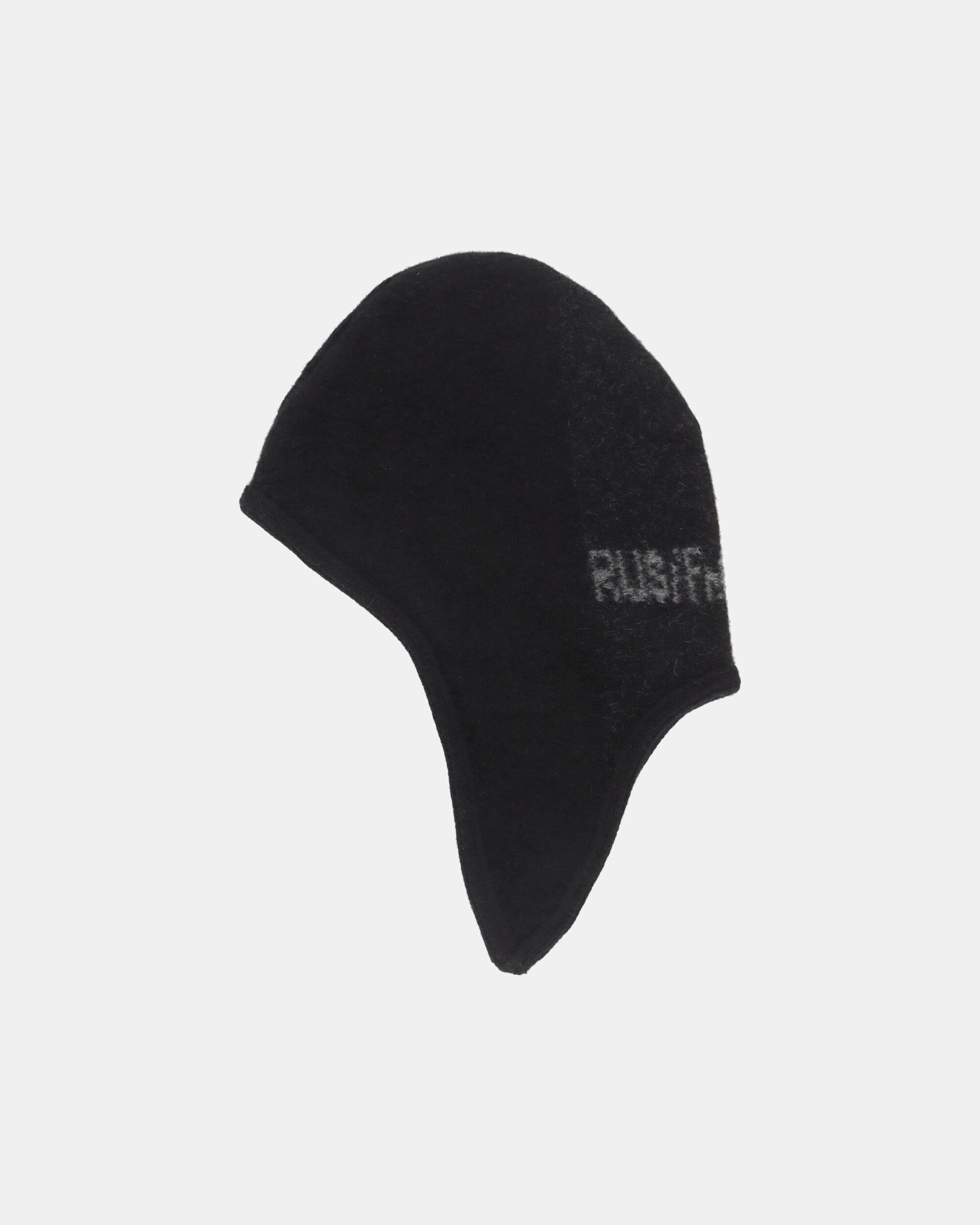 Knitted Logo Helmet Hat Black