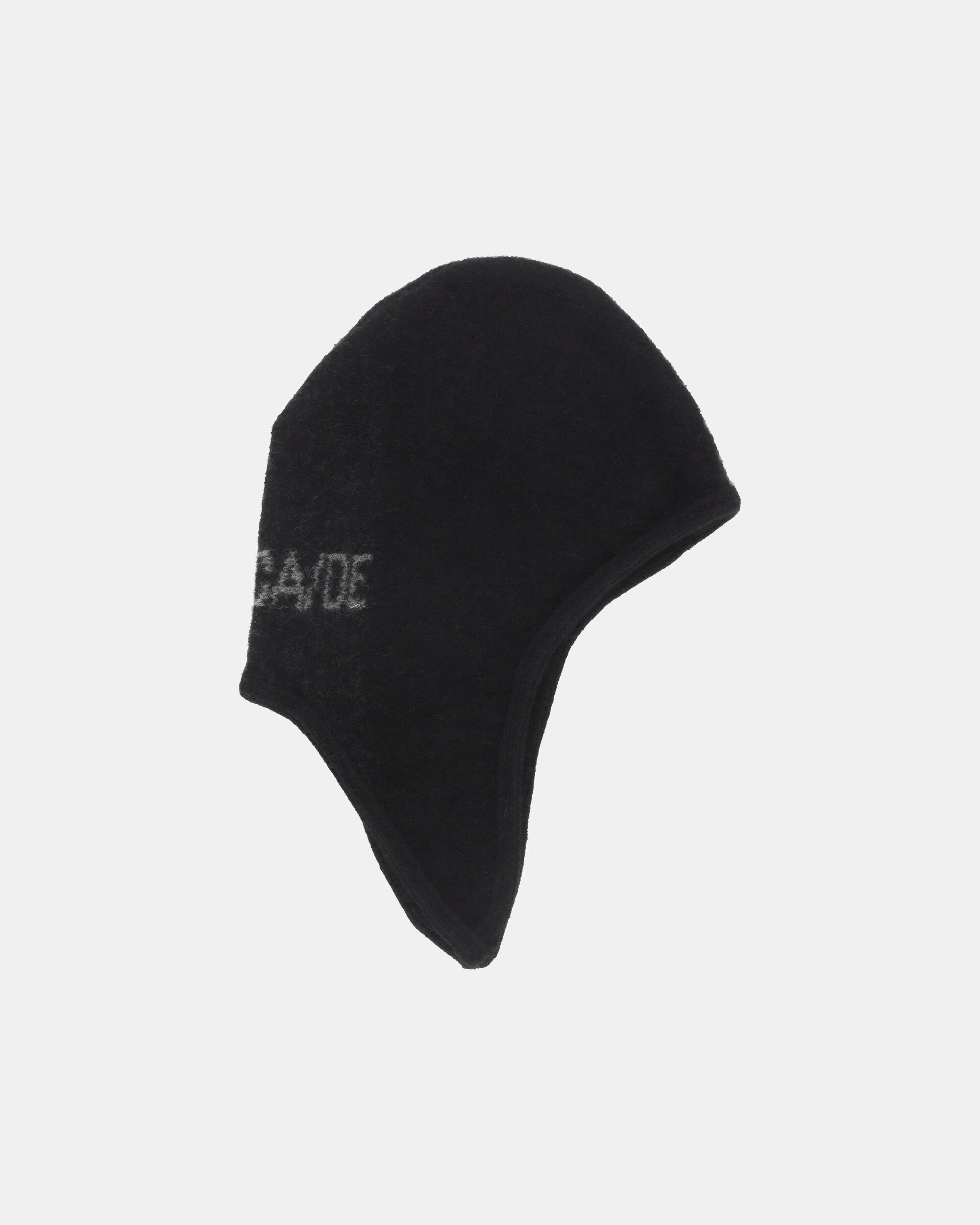 Knitted Logo Helmet Hat Black