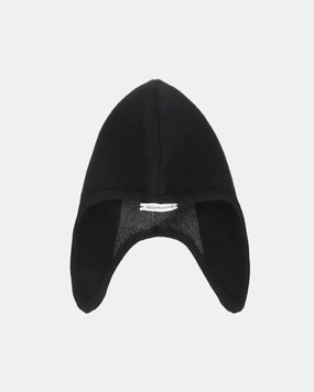 Knitted Logo Helmet Hat Black
