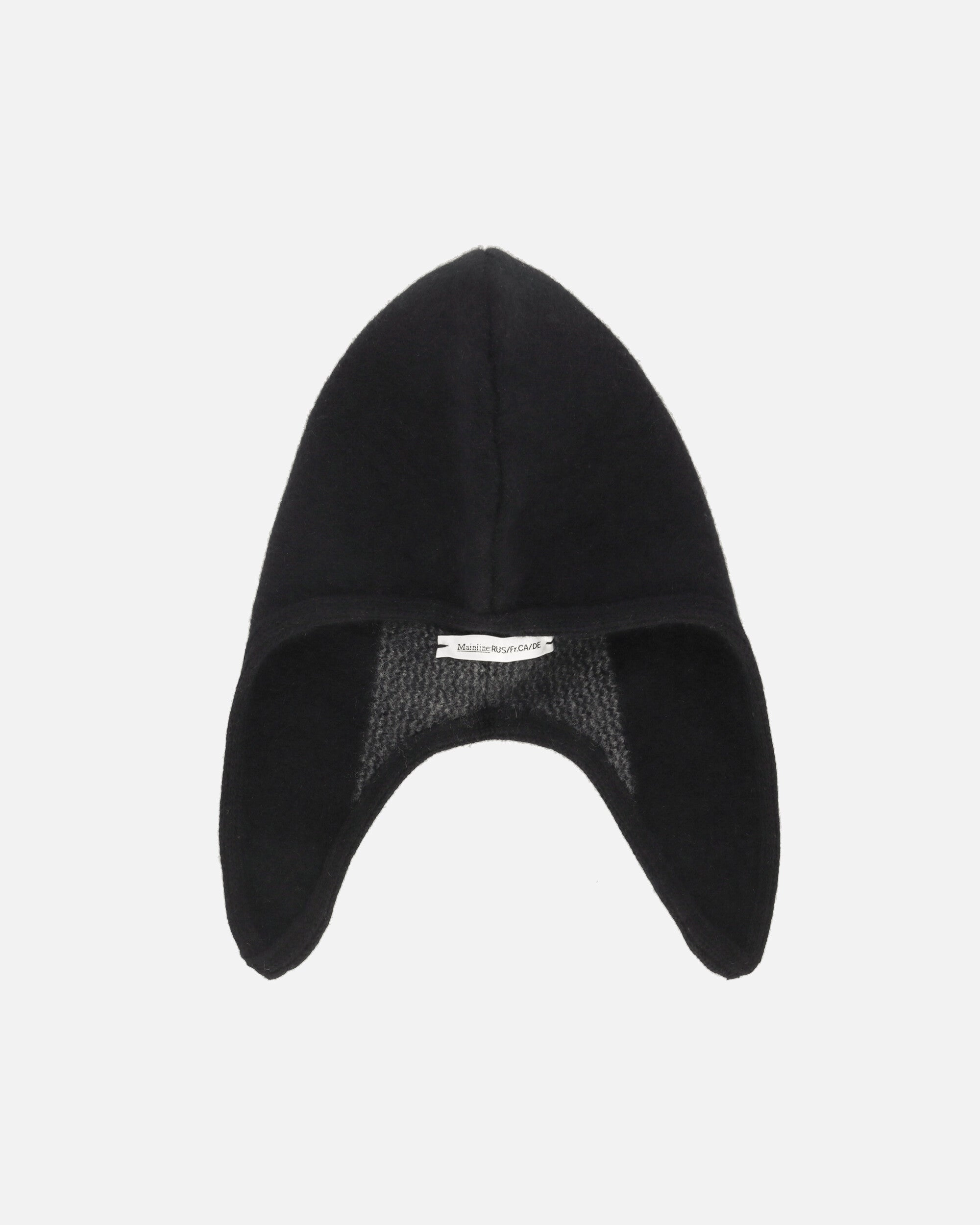 Knitted Logo Helmet Hat Black