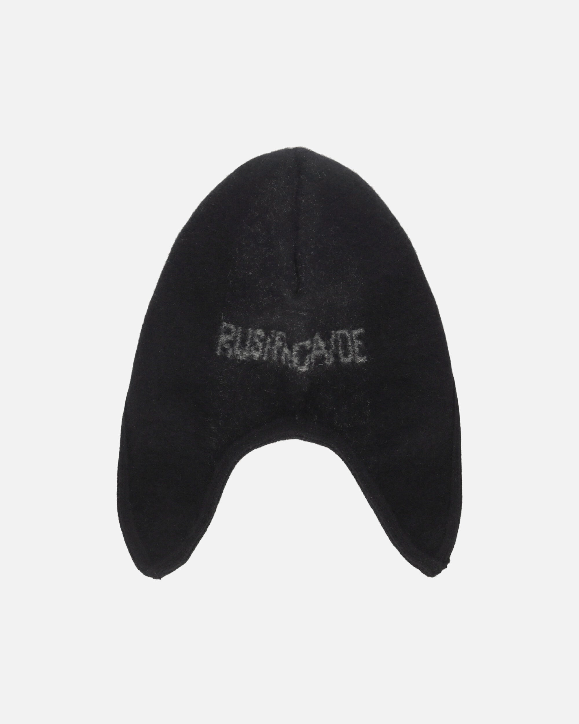 Knitted Logo Helmet Hat Black