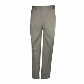 Laguna Flat Front Trouser - Tan with orange stripe