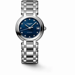Longines Women's Watch - Primaluna Automatic Blue Dial Silver Bracelet | L81114986