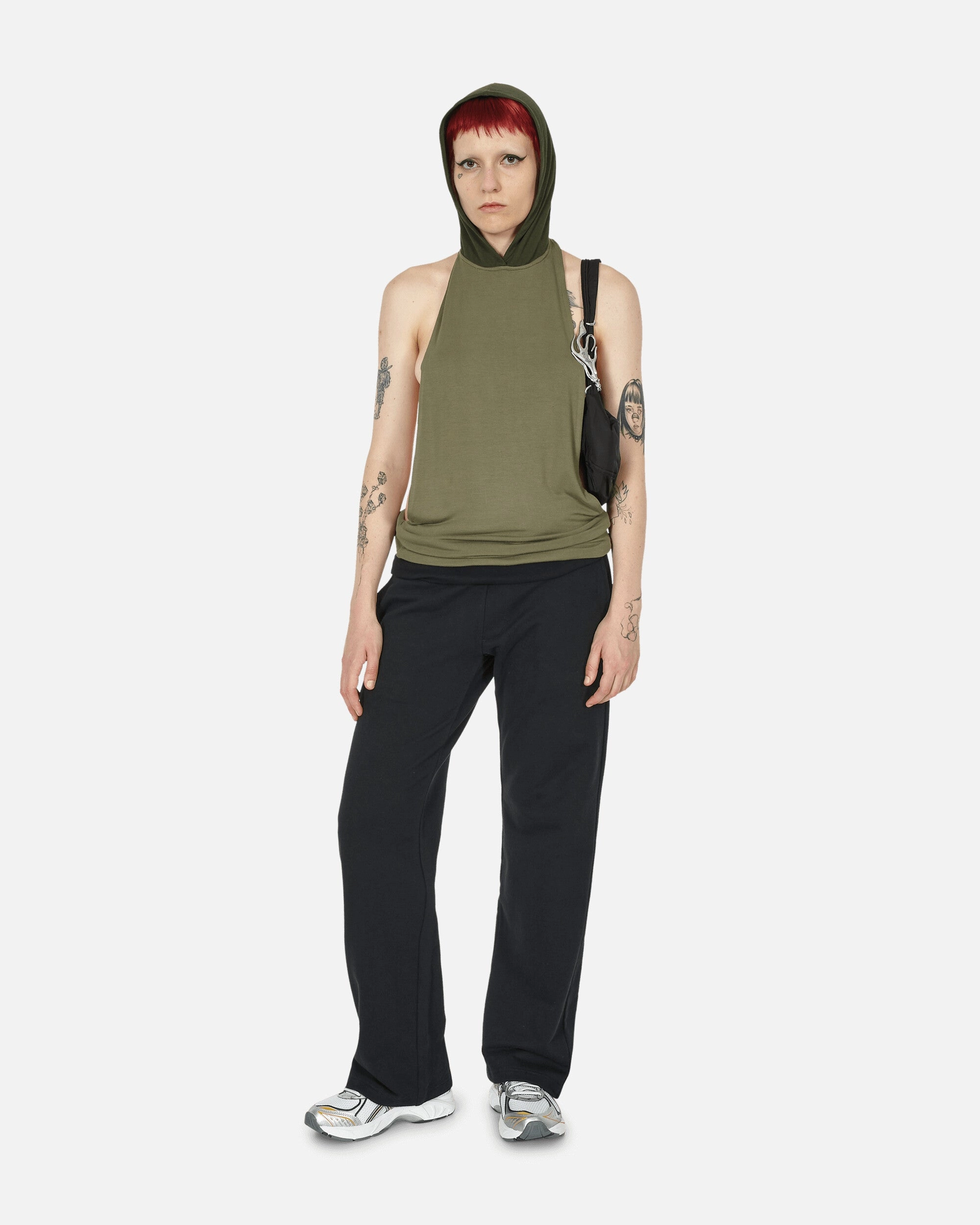 Low Open-Back Tank Top Green