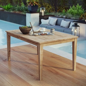 Marina 60" Outdoor Patio Teak Dining Table in Natural by Modway
