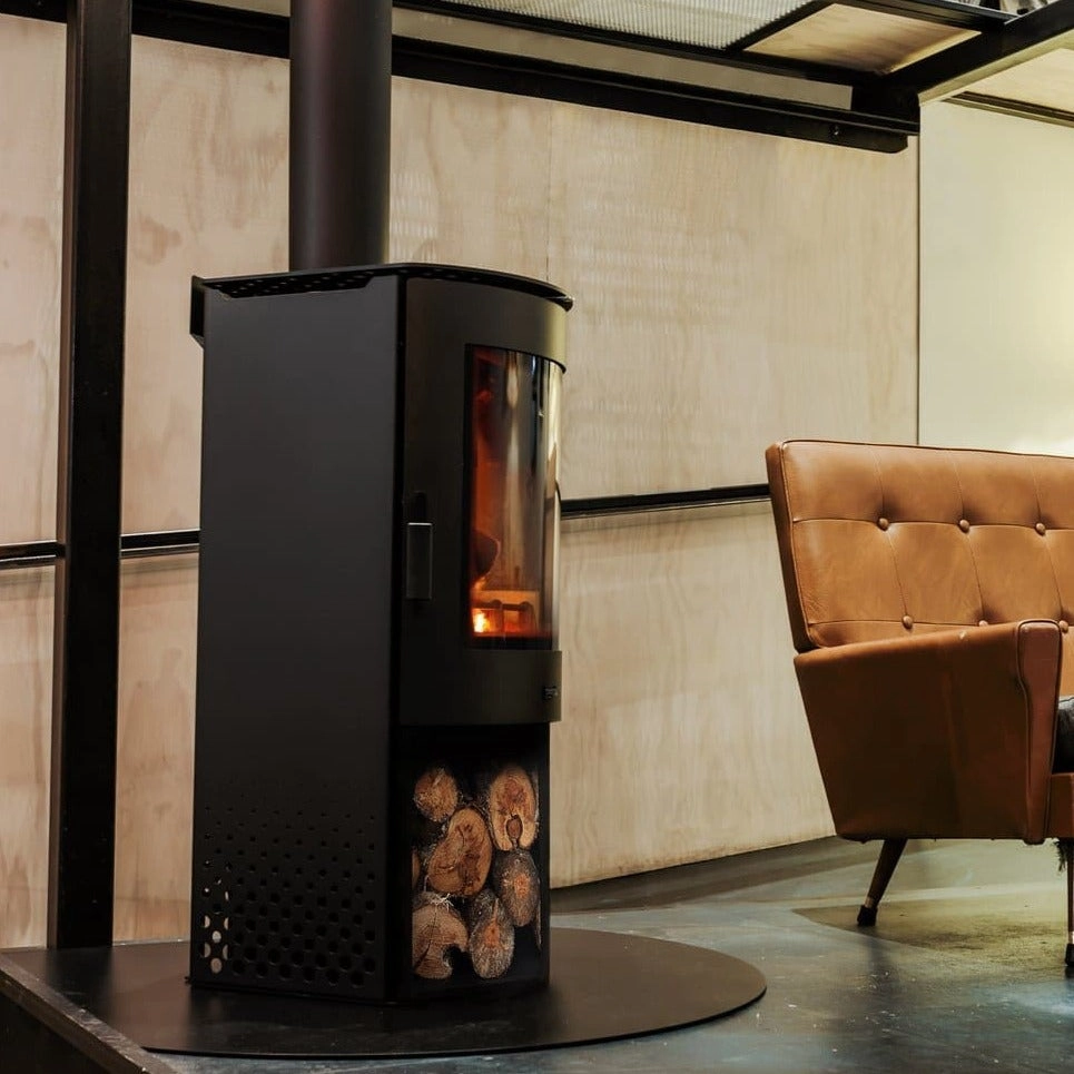 Masport Freestanding Akaroa Radiant Fire with Wood Stacker