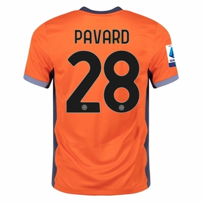 Nike Inter Benjamin Pavard Third Jersey w/ Serie A   Copa Italia Patches 23/24 (Safety Orange/Thunder Blue)