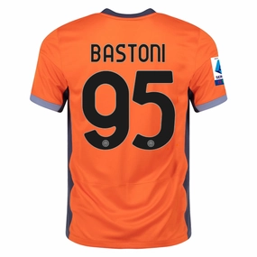 Nike Inter Milan Alessandro Bastoni Third Jersey w/ Serie A   Copa Italia Patches 23/24 (Safety Orange/Thunder Blue)