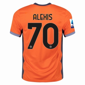 Nike Inter Milan Alexis Sanchez Third Jersey w/ Serie A   Copa Italia Patches 23/24 (Safety Orange/Thunder Blue)