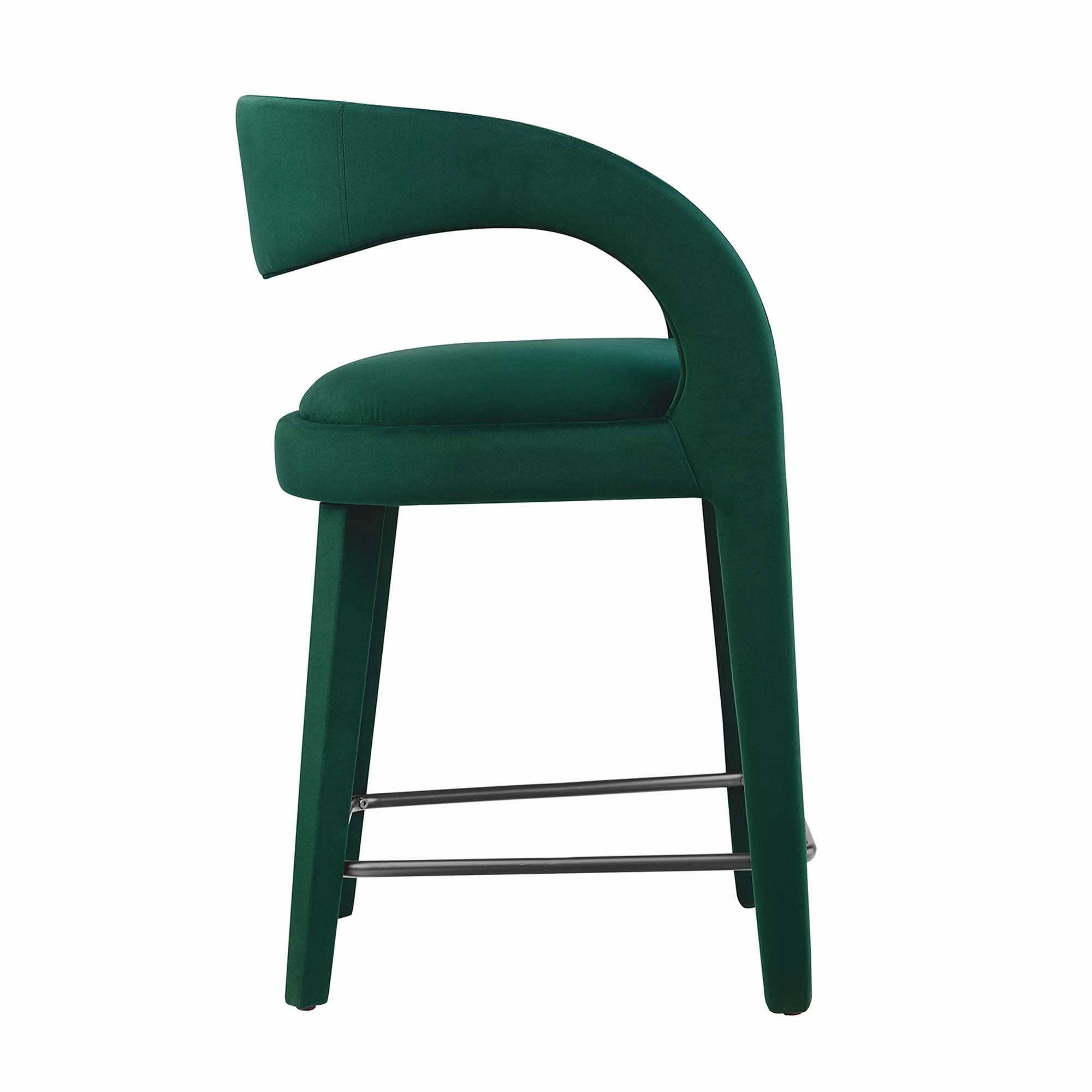 Pinnacle Performance Velvet Counter Stool Set of Two by Modway