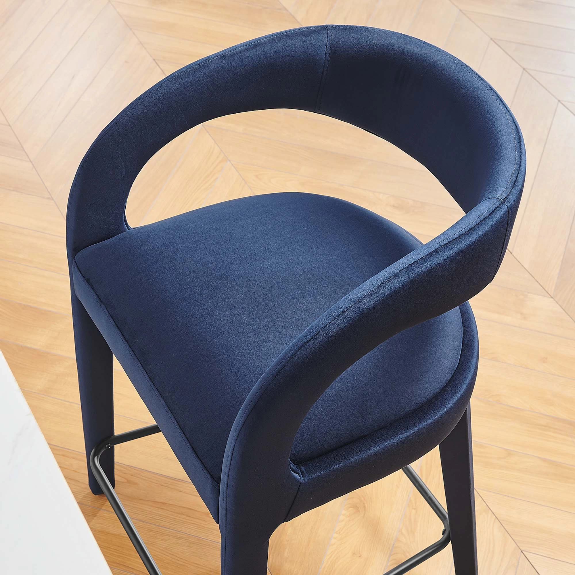 Pinnacle Performance Velvet Counter Stool Set of Two by Modway
