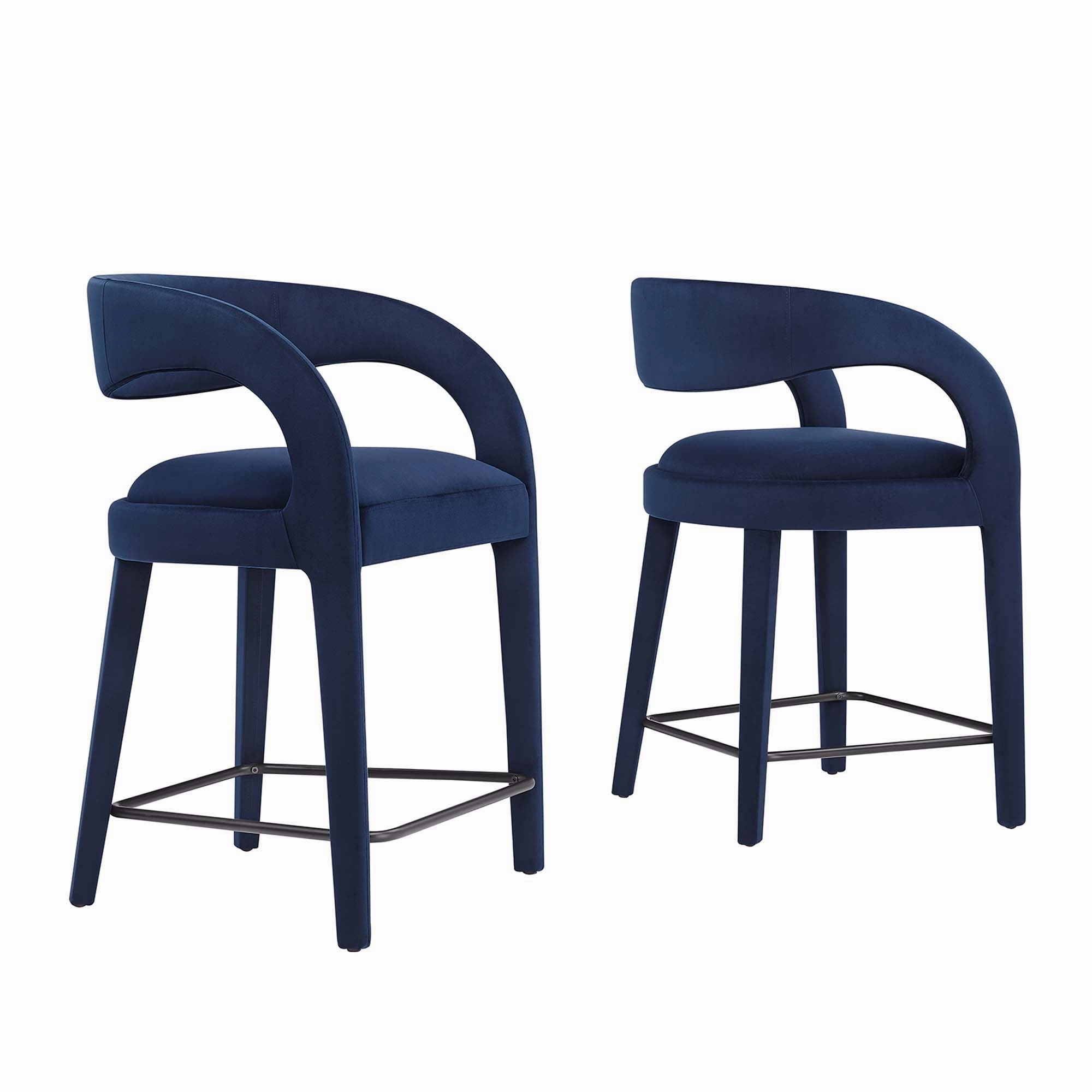 Pinnacle Performance Velvet Counter Stool Set of Two by Modway