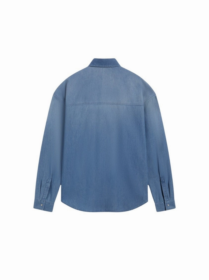 Relaxed-Fit Button-Down Shirt With Textured Fabric