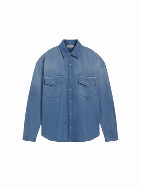 Relaxed-Fit Button-Down Shirt With Textured Fabric
