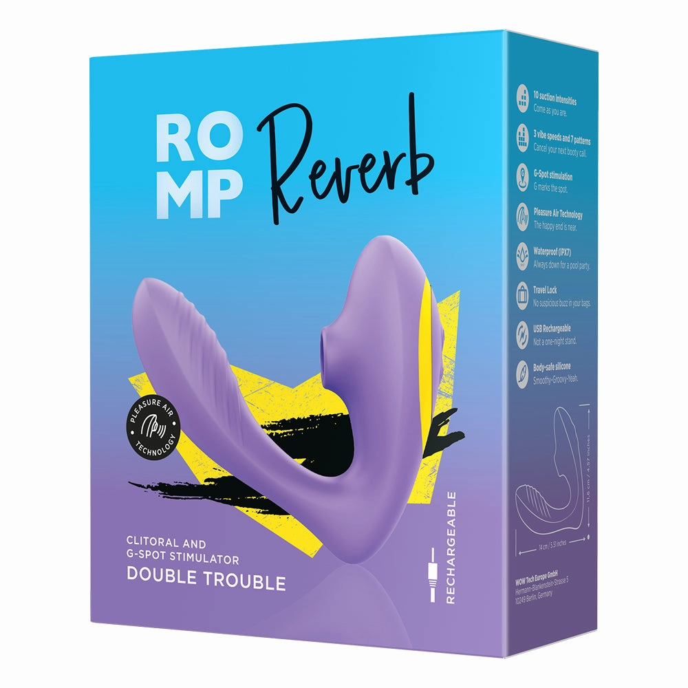 Romp Reverb Pleasure Air Clitoral Suction & G-Spot Vibrator