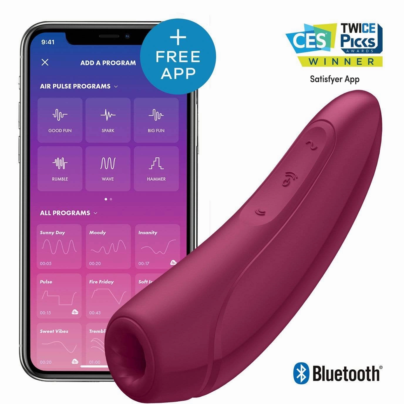 Satisfyer - Curvy 1  App-Controlled Clitoral Air Stimulator Vibrator