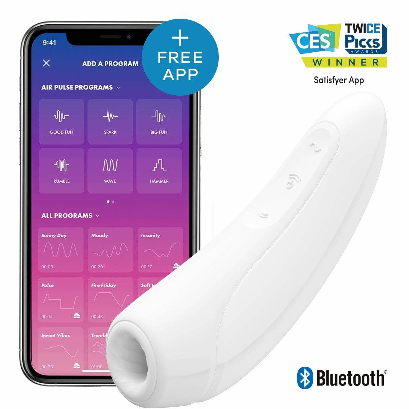 Satisfyer - Curvy 1  App-Controlled Clitoral Air Stimulator Vibrator