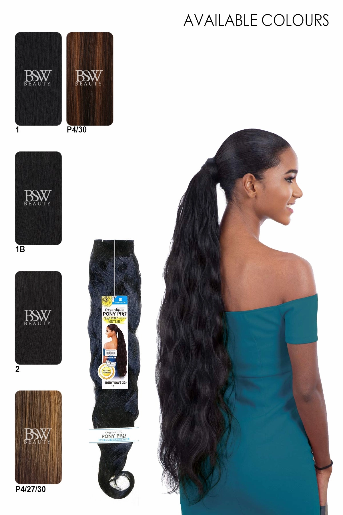 SHAKE N GO ORGANIQUE PONY PRO PONYTAIL BODY WAVE 32"