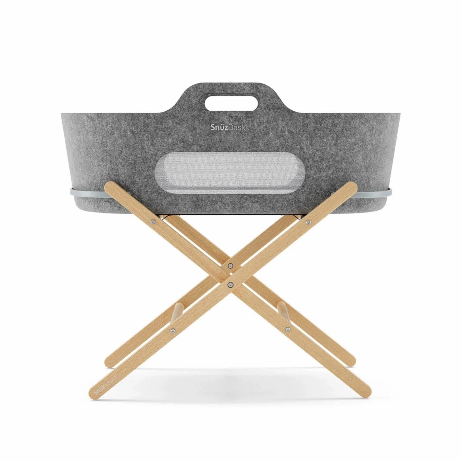 Snüz Baskit Moses Basket & Stand Bundle - Dark Grey & Natural