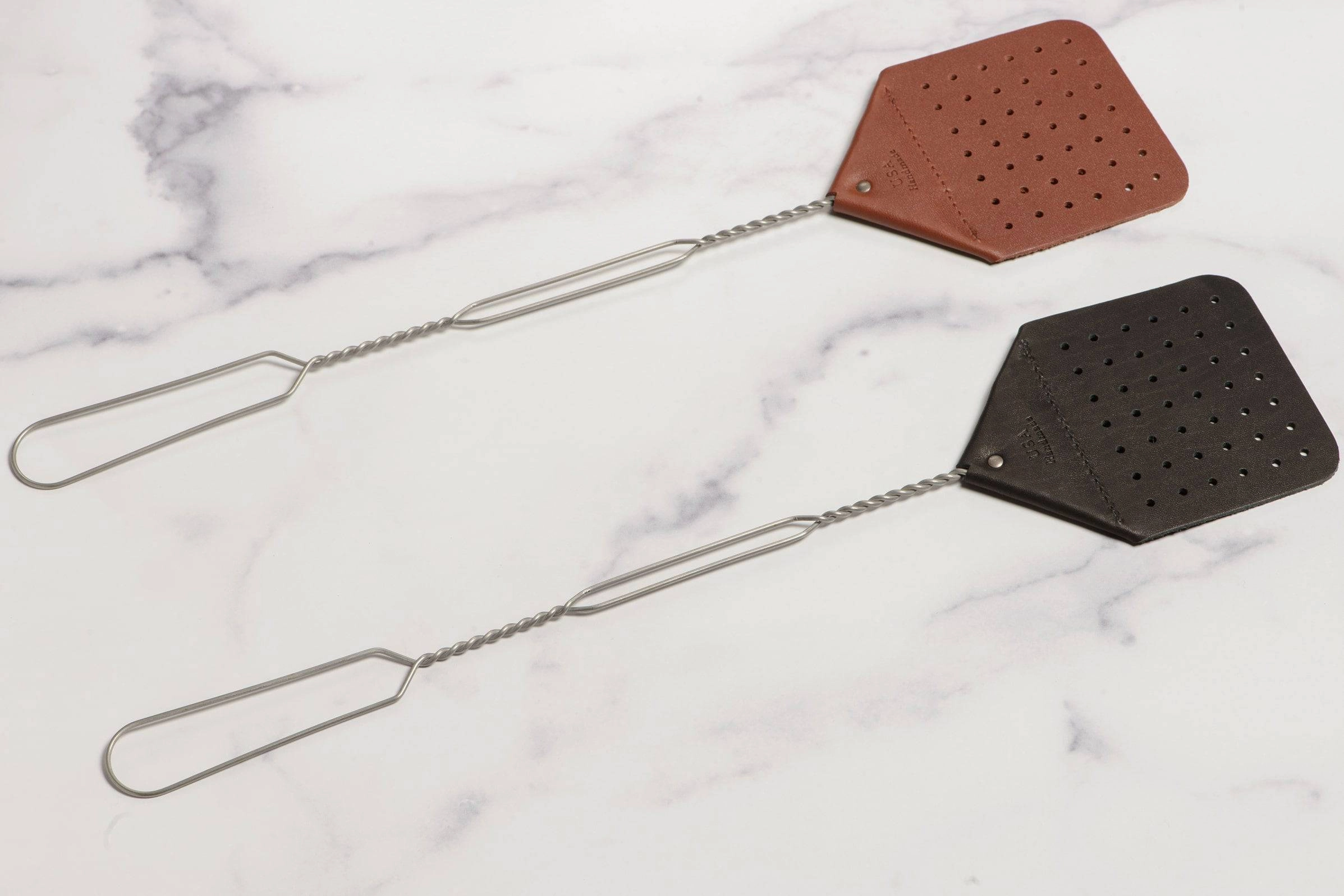 SPECIAL OFFER Leather Fly Swatter With Wire Handle 2 Pack (Ships USPS Only)