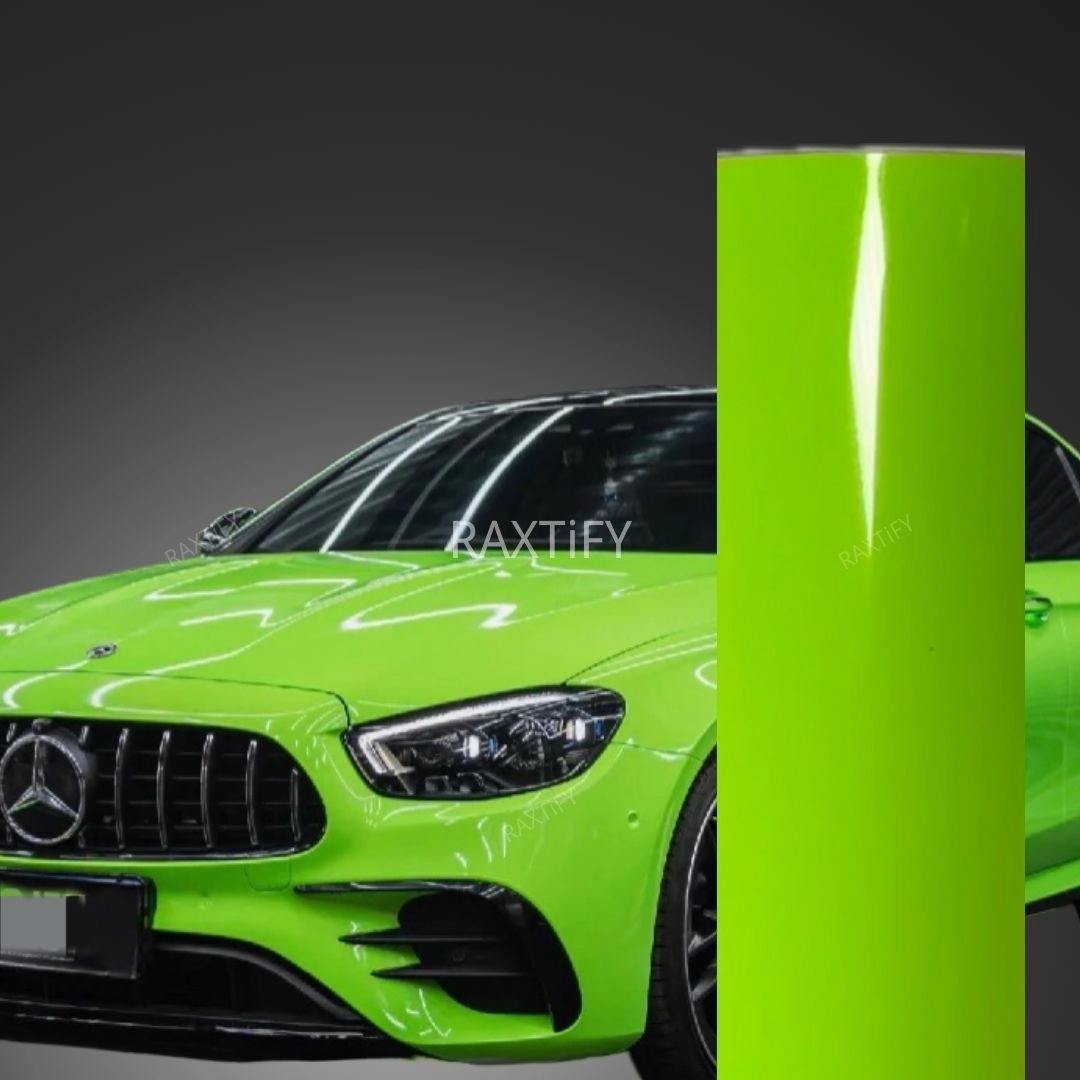Super Gloss Acid Green Car Wrap