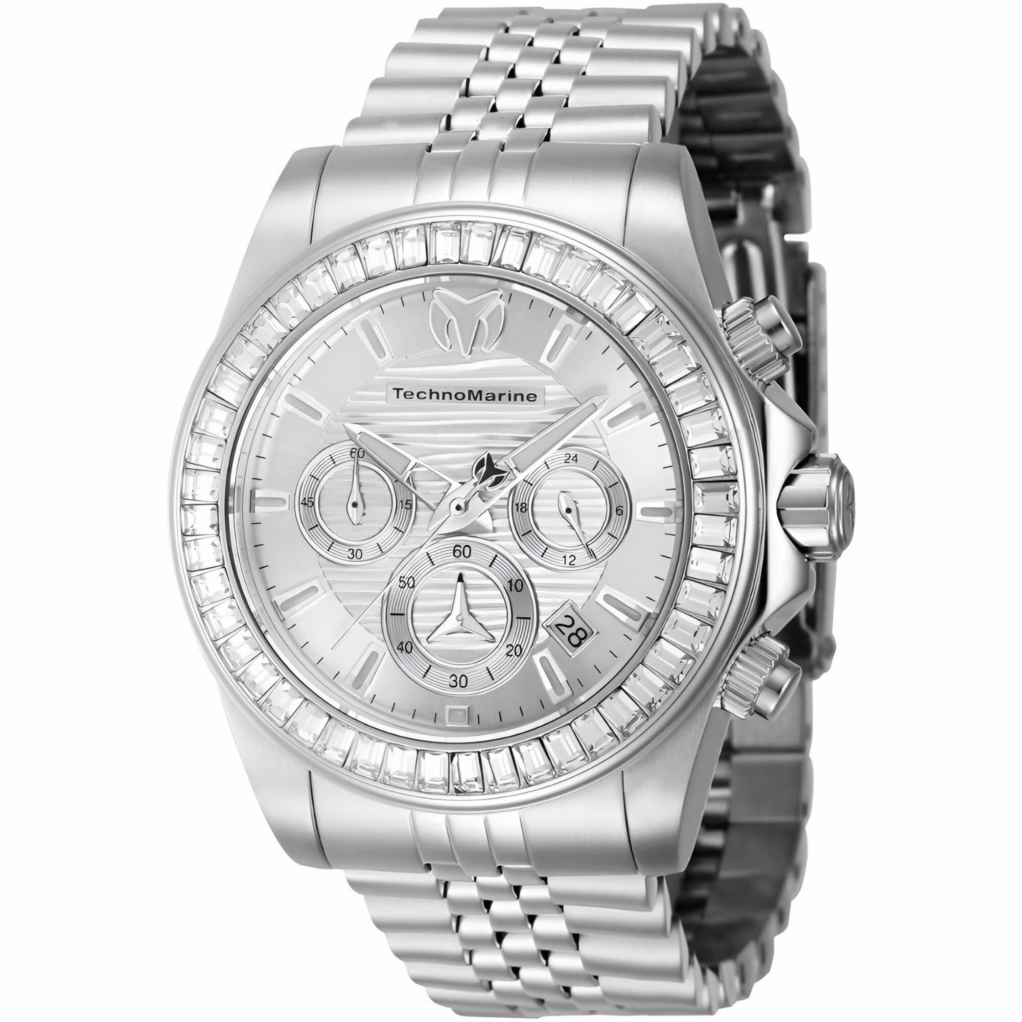 Technomarine Men's Watch - Manta Ray Chrono White Dial Silver Bracelet | TM-222016