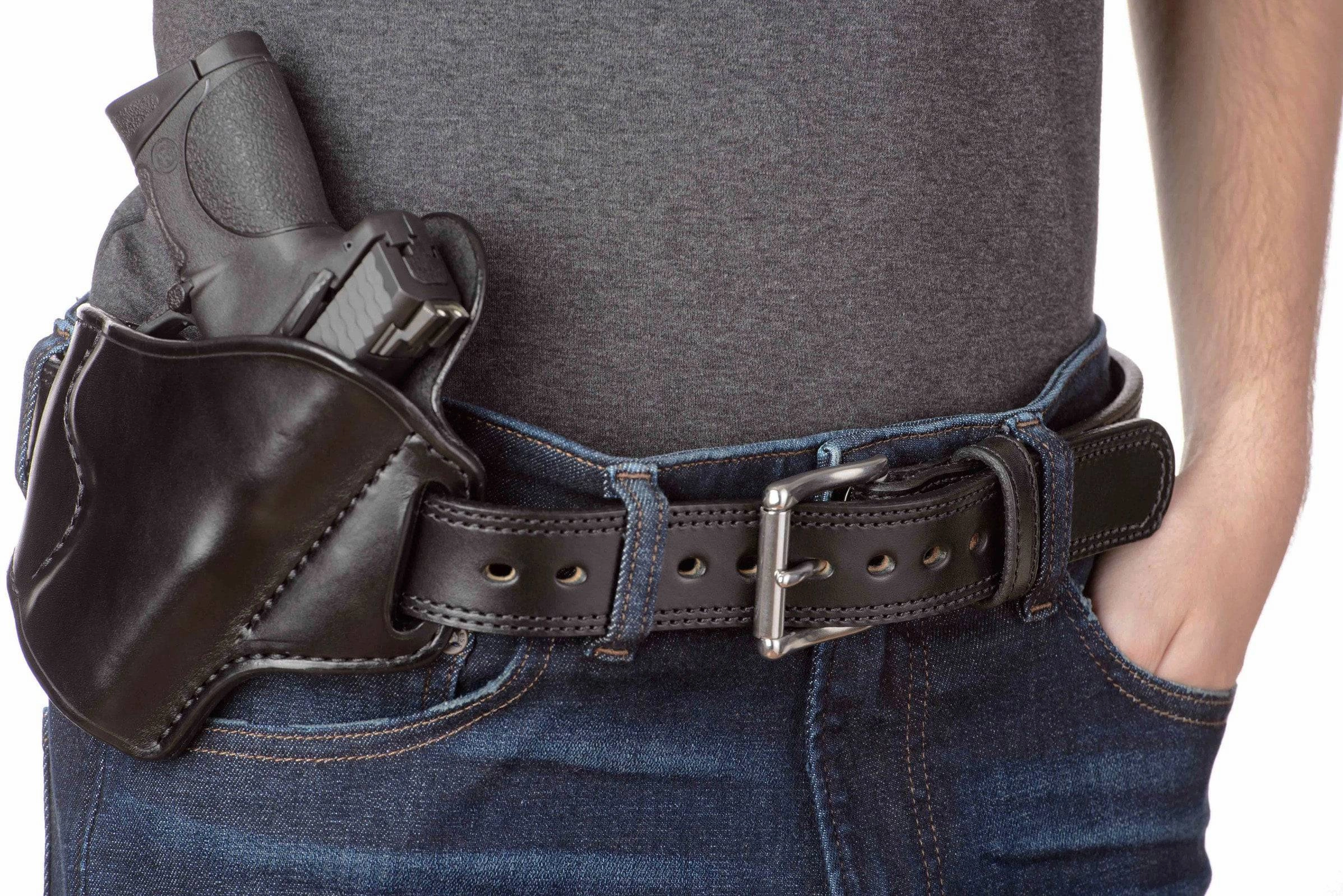 The Eastwood: Men's Black Double Stitched Leather Belt Max Thick 1.50"