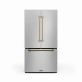 Thor Kitchen Stainless Steel French Door Counter-Depth Refrigerator with Ice Maker| Gordon Ramsay Collection (20.3 cu.ft.) - RF3621CTD99-BRZ