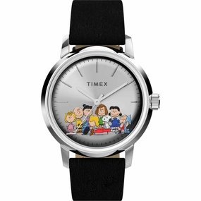 Timex Men's Watch - Marlin Automatic Silver Dial Black Leather Strap | TW2W19000ZV