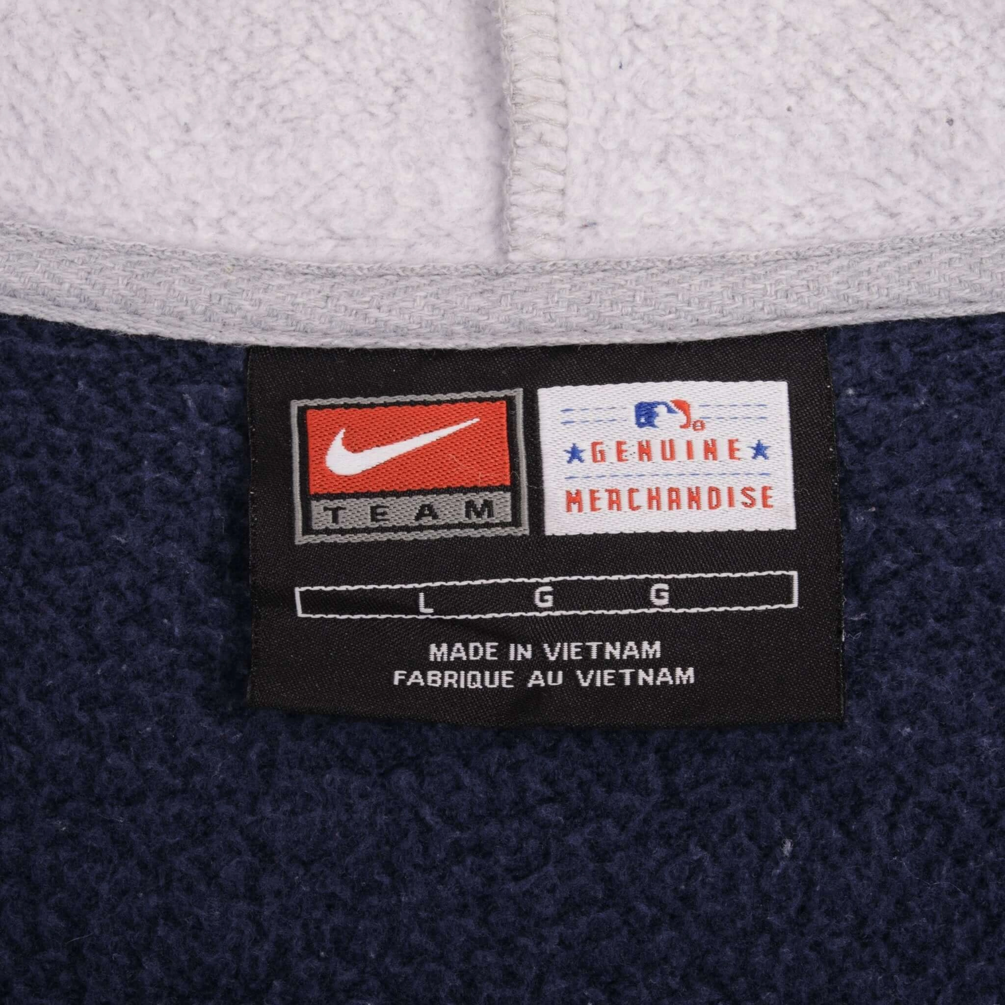 VINTAGE MLB BOSTON RED SOX FULL ZIP NIKE HOODIE SWEATSHIRT 1990S SIZE LARGE