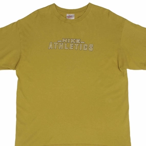VINTAGE NIKE ATHLETICS 1990S GREEN TEE SHIRT SIZE LARGE MADE IN USA