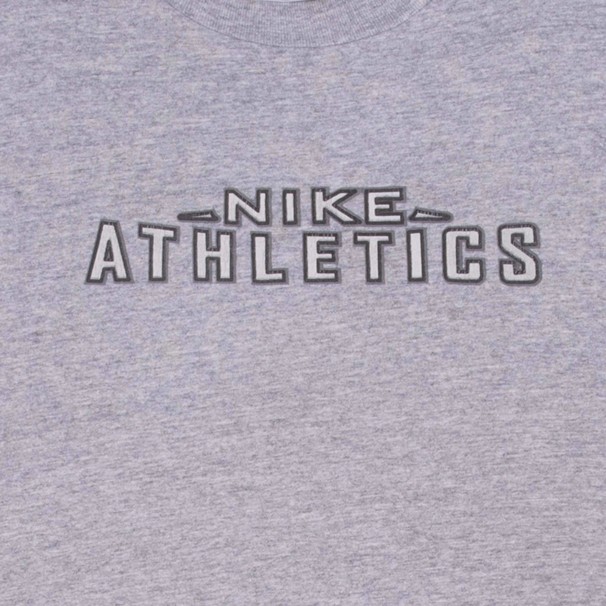 VINTAGE NIKE ATHLETICS 1990S GREY TEE SHIRT 2XL